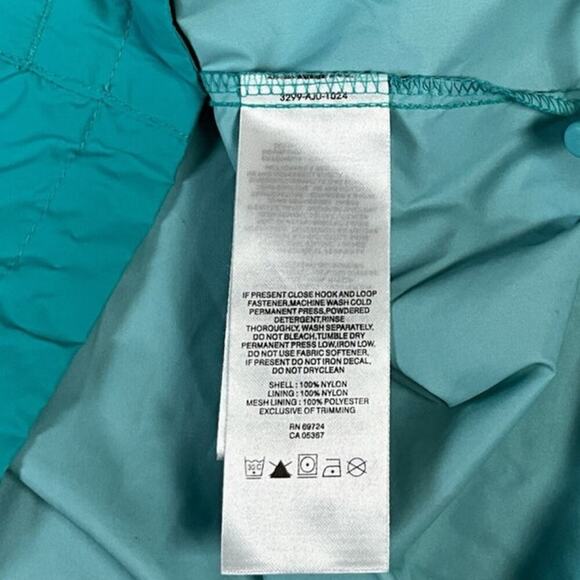 Columbia Womens Small Hide Hooded Windbreaker Rain Jacket Turquoise Lightweight - Picture 13 of 14